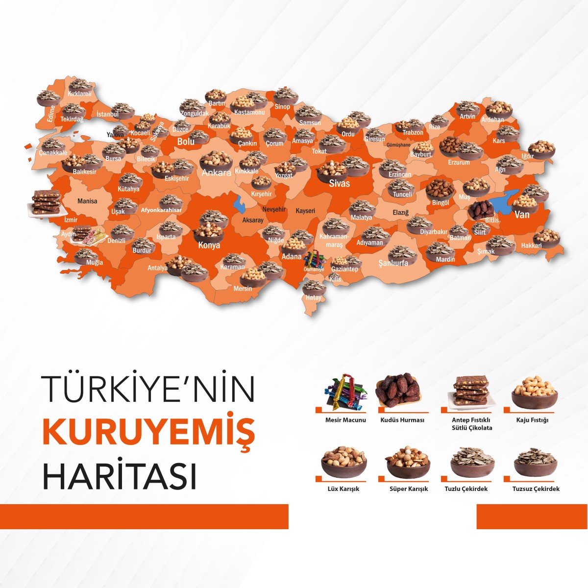 ÇİTLEKÇİ 81 İLİN KURUYEMİŞ HARİTASINI ÇIKARTTI! HANGİ İL HANGİ KURUYEMİŞİ TERCİH EDİYOR