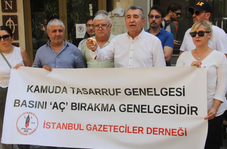 Gazeteciler Basın İlan önünde; ‘Basını Aç Bırakma Genelgesi’